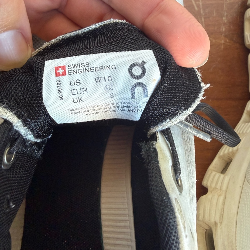 On Running White and Black Athletic Shoes - Picture 9 of 9